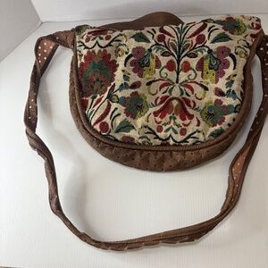 Vintage Joe Boxer Woven Tapestry Floral Pattern Purse Bag Handbag 90s Y2K